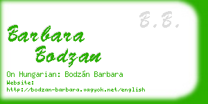 barbara bodzan business card