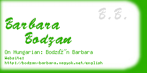 barbara bodzan business card